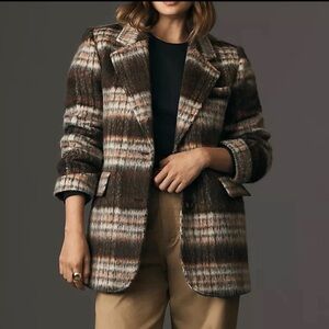 Anthropologie Maeve Brown
Brushed Plaid Blazer sz Medium
